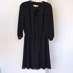 LOFT Black and white polka dot dress size S